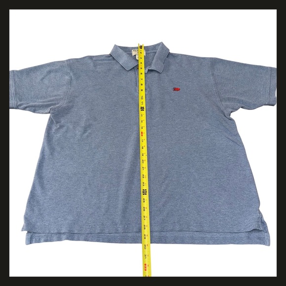 Perlis Crawfish Logo Polo Shirt XXL Blue Heather Short Sleeve Cotton Mens EUC - Picture 2 of 11